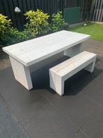 Tuintafel en bankje, Tuin en Terras, Tuintafels, Ophalen, Rechthoekig, Hout