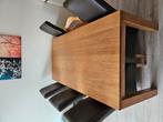 Massief licht eiken eettafel, Huis en Inrichting, Tafels | Eettafels, Ophalen, Gebruikt, Strak klassiek, Eikenhout