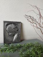 Antieke Franse wandplaquette Gips Maria Magdalena reliëf, Antiek en Kunst, Ophalen of Verzenden