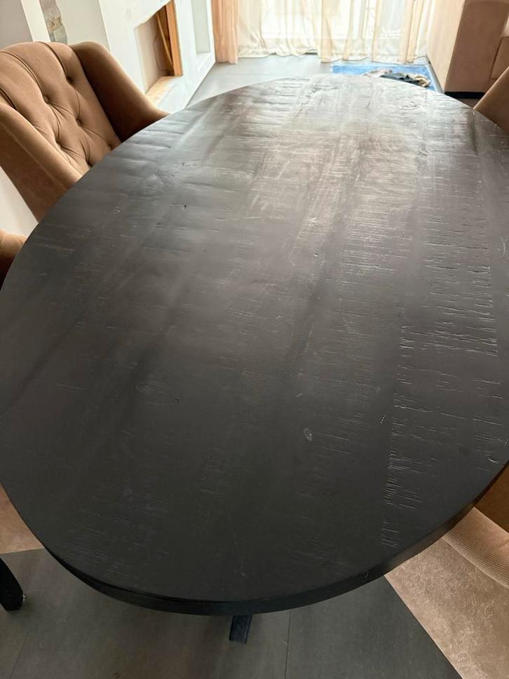 Eettafel met 4 stoelen, Huis en Inrichting, Tafels | Eettafels, Gebruikt, 100 tot 150 cm, 150 tot 200 cm, Vier personen, Rond