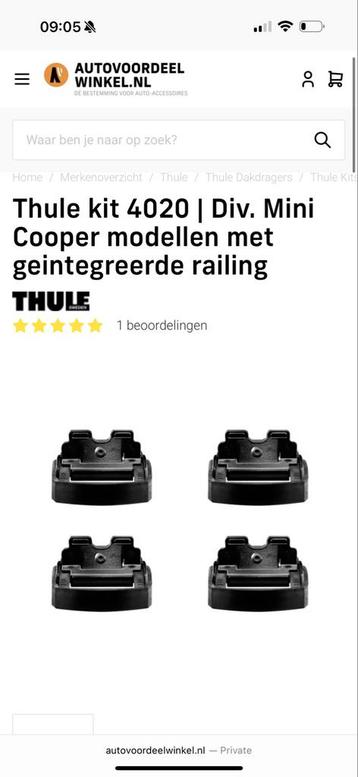 Thule Kit 4020 Mini Cooper Dakdragers beschikbaar voor biedingen
