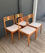 Set van 4 prachtige vintage Deens design eetkamerstoelen., Huis en Inrichting, Stoelen, Ophalen, Zo goed als nieuw, Hout, Vier