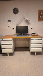 Vintage Bureau met Lades, Huis en Inrichting, Ophalen, In hoogte verstelbaar, Gebruikt, Bureau