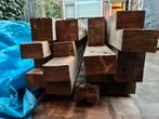 12 balken massief eiken hout, Ophalen, 25 tot 50 mm, Eiken, Zo goed als nieuw