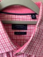 ARROW Overhemd M39 roze geruit slim fit, Kleding | Heren, Arrow, Ophalen of Verzenden, Halswijdte 39/40 (M), Roze