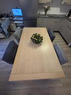 Tafel Massief Eiken whitewash, Huis en Inrichting, Tafels | Eettafels, Ophalen, Gebruikt, Eikenhout, 50 tot 100 cm