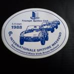 Oude sticker.  Triumph Spitfire Club.    1988., Ophalen of Verzenden, Zo goed als nieuw