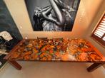 Epoxy boomstam tafel 260 x 90 cm met stalen frame, Huis en Inrichting, Tafels | Eettafels, Ophalen, 200 cm of meer, 50 tot 100 cm