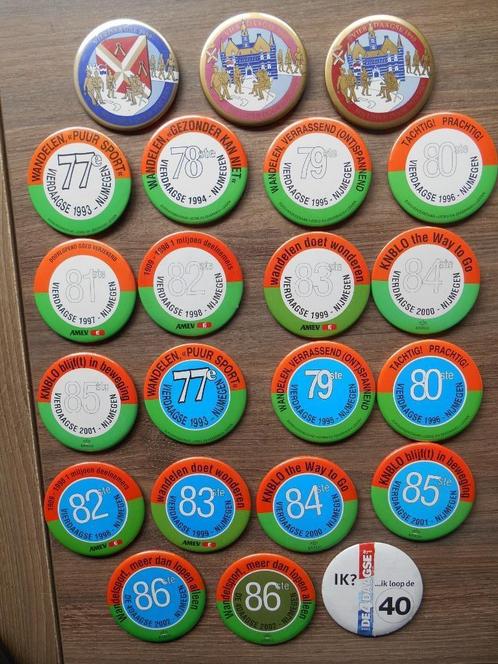 Vierdaagse buttons NOG 21 verschillende 0,75 euro per stuk, Verzamelen, Speldjes, Pins en Buttons, Gebruikt, Button, Overige onderwerpen