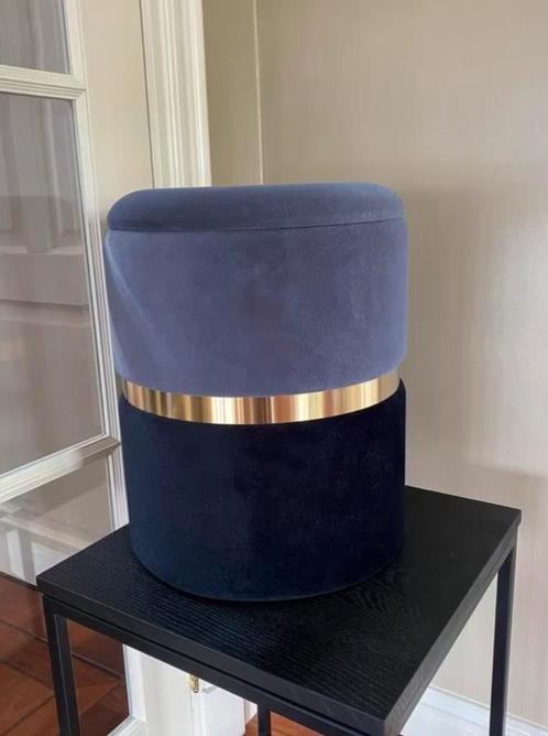 NACHTKASTJE Hocker Grijs Zwart DESIGN Poef - Nieuw!!, Huis en Inrichting, Banken | Voetenbanken en Poefen, Nieuw, Minder dan 50 cm