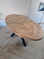 Ovale visgraat eettafel 220 cm, Huis en Inrichting, Tafels | Eettafels, Ophalen, 100 tot 150 cm, 200 cm of meer, Zo goed als nieuw
