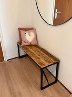 Massief mangohout tafeltje/blankje 110x45x35 cm (BxHxD), Ophalen, 50 tot 100 cm, Rond, Zo goed als nieuw