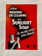 Sunlight soap poster, Verzamelen, Retro, Ophalen of Verzenden, Huis en Inrichting