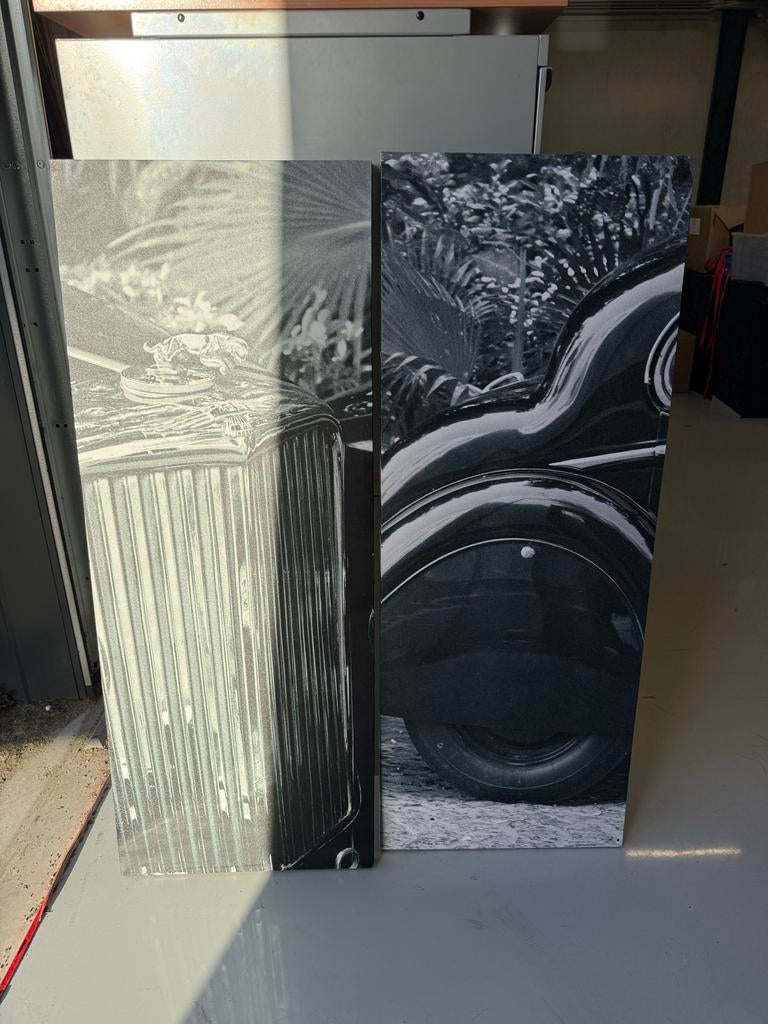 Twee canvas panelen met Jaguar foto, Ophalen of Verzenden, Zo goed als nieuw