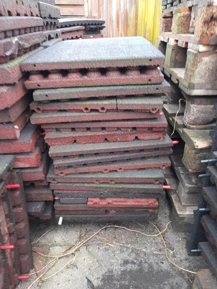 Restpartijen rubberen tegels €10/m2! Staltegels stalmatten, Tuin en Terras, Tegels en Klinkers, Gebruikt, Overige typen, Rubber