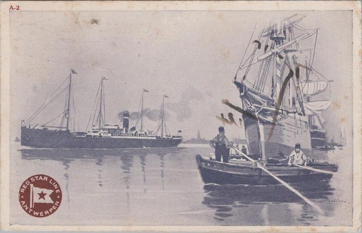 Antwerpen - Red Star Line - Henri Cassier, Verzamelen, Ansichtkaarten | België, Gelopen, Antwerpen, Voor 1920, Ophalen of Verzenden