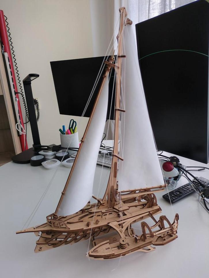 Houten zeilboot model, Hobby en Vrije tijd, Modelbouw | Boten en Schepen, Gebruikt, 1:50 tot 1:200, Overige merken, Ophalen
