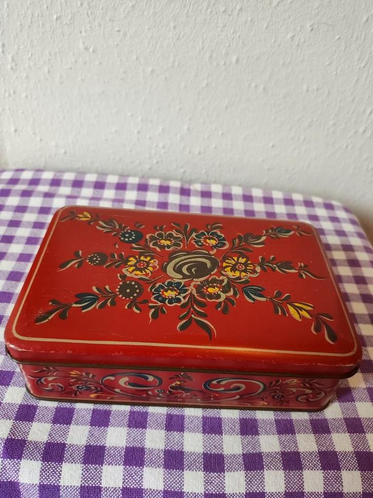 Prachtig oud Hindelooper blik van Verkade, Verzamelen, Blikken, Gebruikt, Verkade, Verzenden