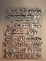 Clear Stamp Set - Verjaardag, Vaderdag, Feest, Ophalen of Verzenden, Zo goed als nieuw, Clearstamp
