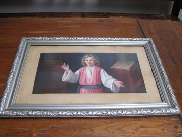 Mooie religieuze prent in prachtige lijst. beschikbaar voor biedingen
