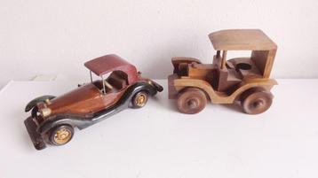 Auto, miniatuur, hout oldtimer 5 stuks beschikbaar voor biedingen