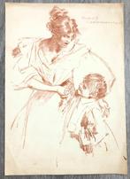 Maurice Greiffenhagen [1897] The Studio Moeder en kind, Antiek en Kunst, Kunst | Litho's en Zeefdrukken, Ophalen of Verzenden