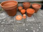 Terracotta bloempotten Deroma en andere, Ophalen, Gebruikt, 40 cm of meer, Rond