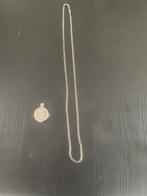 Moneda ketting +hanger+munt, Sieraden, Tassen en Uiterlijk, Ophalen, Met hanger, Zo goed als nieuw, Zilver
