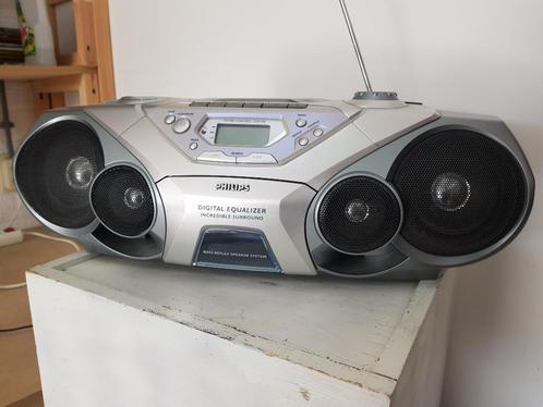 philips draagbare radio cd met cassettedeck az 1550, Audio, Tv en Foto, Cd-spelers, Zo goed als nieuw, Philips, Draagbaar, Met radio