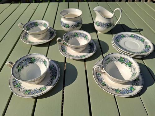 wedgewood Etruria theeservies porcelein 'wild rose', Antiek en Kunst, Antiek | Servies compleet, Ophalen of Verzenden