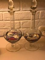 Vintage Glas-in-Lood Likeur Karaffen, Tiffany style., Antiek en Kunst, Antiek | Glas en Kristal, Ophalen of Verzenden
