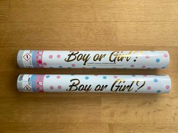 2x Confetti Kanon Meisje - Gender Reveal. Nieuw! beschikbaar voor biedingen
