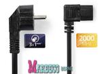 Voedingskabel, Stroomkabel, Stroomsnoer, Haaks, Schuko, 3 m, Nedis, Nieuw, 2 tot 5 meter, Info@marbeco.nl