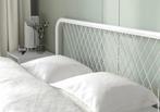 Tweepersoons IKEA bed, incl. lattenbodems, Huis en Inrichting, Slaapkamer | Bedden, Ophalen, Wit, Tweepersoons, 140 cm