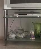 Glazen TV Kast, Huis en Inrichting, Tafels | Sidetables, Ophalen, Zo goed als nieuw, 25 tot 50 cm, Rechthoekig