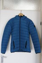 Blauwe gewatteerde jas met capuchon – maat S, Blauw, Ophalen of Verzenden, Zo goed als nieuw, Jean Pascale