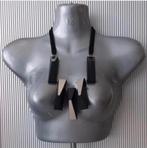 Manouk - ketting met hoekige hangers, Overige materialen, Verstelbaar, Verzenden, Zwart