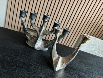 Twee Brutalist Horst Dalbeck kandelaar 70s vintage beschikbaar voor biedingen