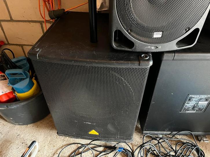 Complete PA set - Behringer, DAP, LEM, Muziek en Instrumenten, Versterkers | Keyboard, Monitor en PA, Gebruikt, P.A., 1000 watt of meer
