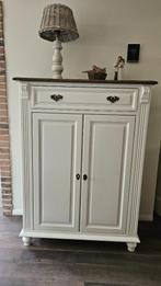 Charmante eiken meidenkast – wit gespoten met donker blad, Ophalen, 100 tot 150 cm, Eikenhout, 50 tot 100 cm