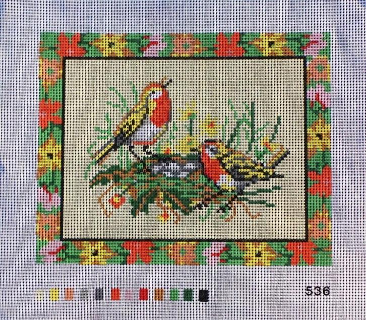 Cado voorbedrukt borduurstramien, 2 vogeltjes op nest 536, Hobby en Vrije tijd, Borduren en Borduurmachines, Nieuw, Onderdeel of Toebehoren