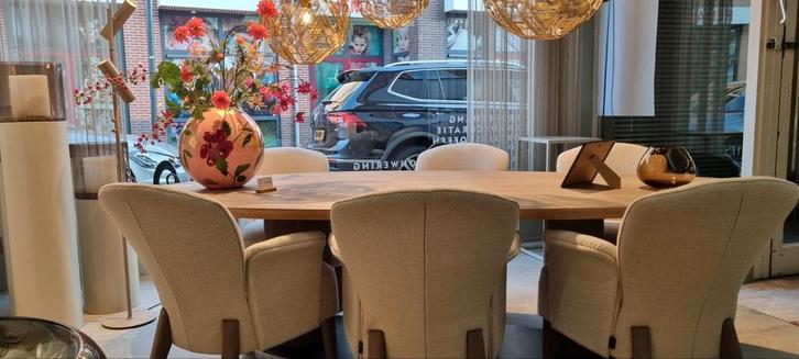 Bombay+Marcus Passe-Part Eettafel met 6 Stoelen - Showmodel, Huis en Inrichting, Complete eetkamers, Zo goed als nieuw, 6 tot 8 stoelen