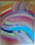 Schilderij, olieverf op doek, 40x50 cm, "Tegenstellingen", Antiek en Kunst, Ophalen of Verzenden