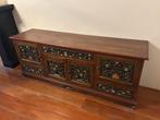 Oosters dressoir met houtsnijwerk, Ophalen, Gebruikt, 150 tot 200 cm, Teakhout