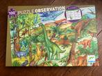 Djeco Puzzle Observation puzzel: Dinosaurussen, 100 stukjes, Verzenden, Meer dan 50 stukjes, Gebruikt