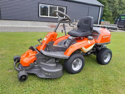 Zeer nette Husqvarna R 214TC frontmaaier, 2 cilinder, Tuin en Terras, Zitmaaiers, Gebruikt, 90 tot 120 cm, Elektrische starter