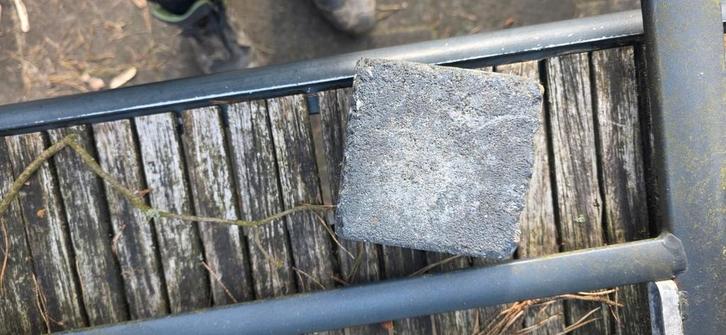 Gratis! Blauwe getrommelde klinkers, Tuin en Terras, Tegels en Klinkers, Gebruikt, Klinkers, Beton, Minder dan 5 m², Ophalen