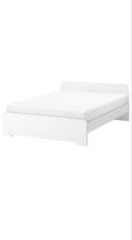 Ikea ASKVOLL bedframe, Gebruikt, 140 cm, Wit, Hout