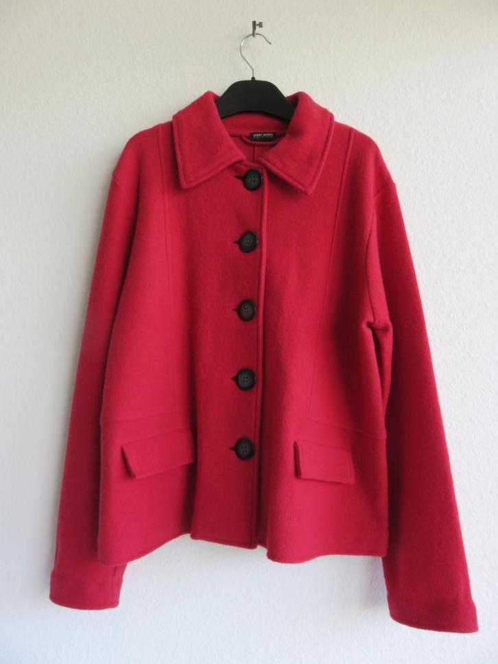 Gerry Weber rood wollen jasje maat 42, Kleding | Dames, Jasjes, Kostuums en Pakken, Zo goed als nieuw, Jasje, Maat 42/44 (L), Rood