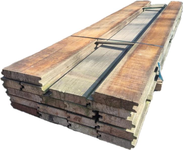 13.47 m2 hardhouten damwand 6 cm dik - nr: HP75, Tuin en Terras, Palen, Balken en Planken, Nieuw, Planken, 250 cm of meer, Hardhout